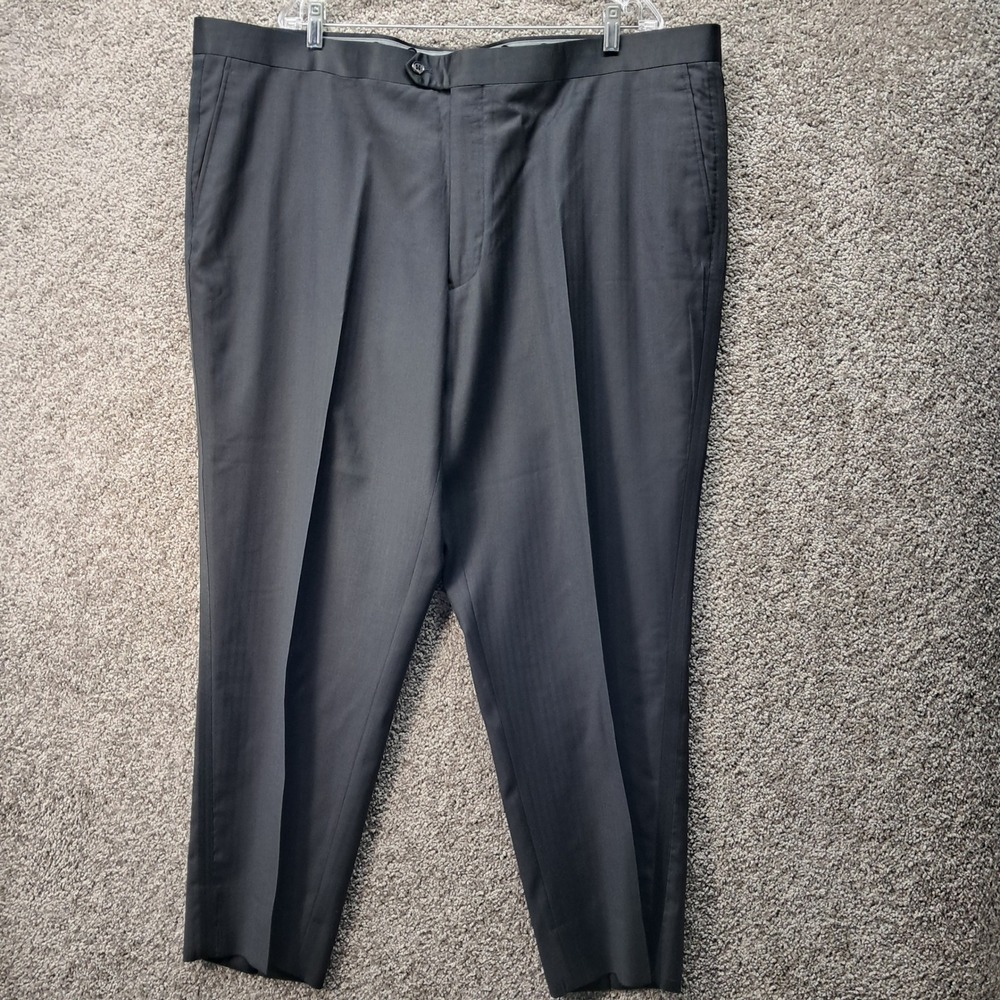 Tiglio Luxe Tufo Tuxedo Pants Mens 46R Black Super 150s Wool FT3022/4